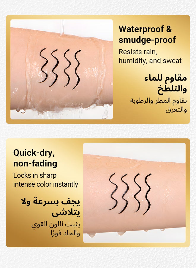 BOB Ultra-Fine 0.4mm Tip Liquid Eyeliner – 24H Waterproof & Smudge-Proof, Quick-Dry Matte Black, Beginner-Friendly for Hot & Humid Climate - Image 2